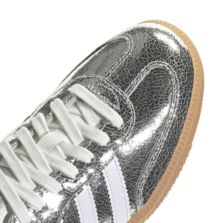 SAMBA OG SILVER METALLIC CRACKED LEATHER