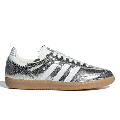 SAMBA OG SILVER METALLIC CRACKED LEATHER